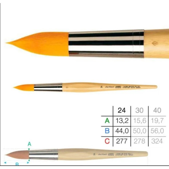 da Vinci 300 Jumbo XL hegyes ecset 3 méretben 