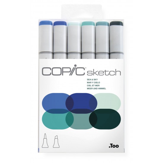 COPIC SKETCH 6 DARABOS KLT. Tenger & Ég árnyalatok